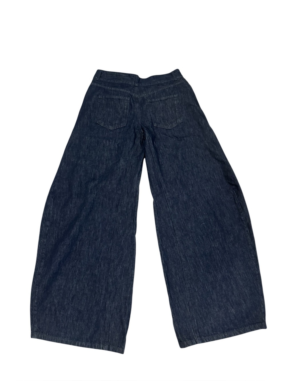 ZARA WOMAN COLLECTION MID-RISE - BARREL LEG Dark Wash 10 NWOT - Picture 3 of 5